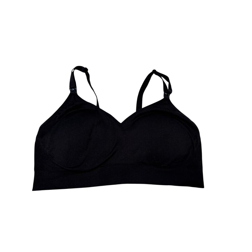 Auden Nursing Lightly Lined Seamless Bra Women's Large Black Maternity